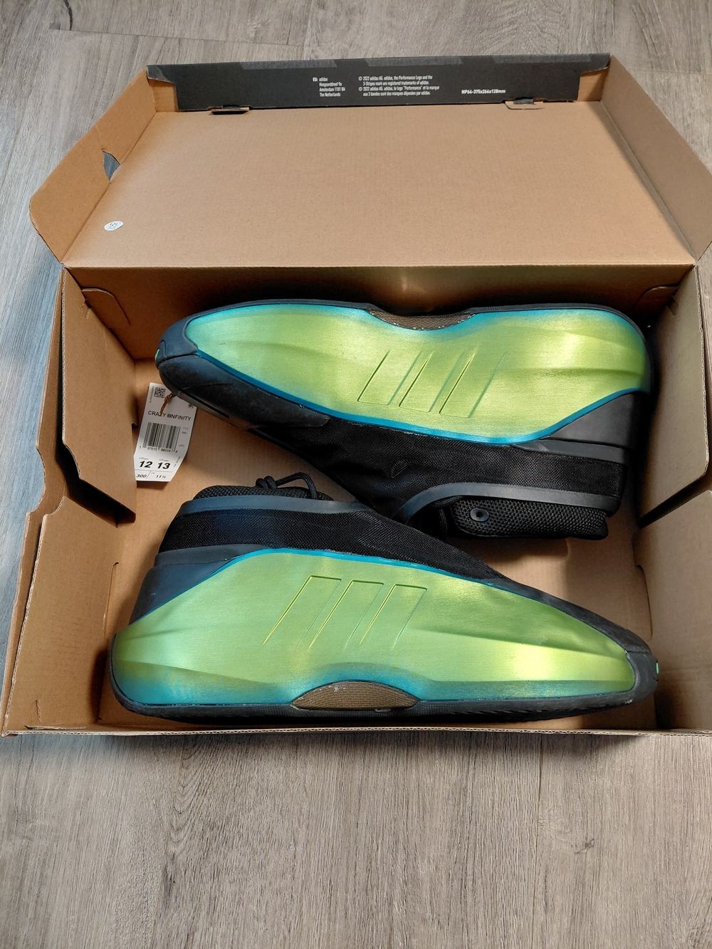 adidas Men's Iridescent Green/Blue Slip-On Sneakers